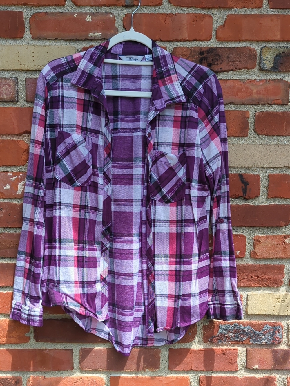 Great Northwest Clothing Company Purple Pink Plaid Button-Down Shirt